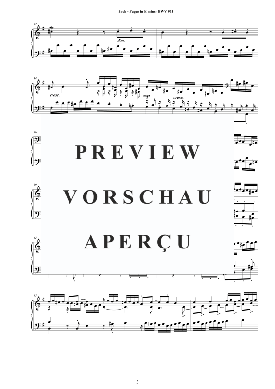 Product gallery: Page 4 of 6 Fugue in E minor BWV 914, , Solo Piano