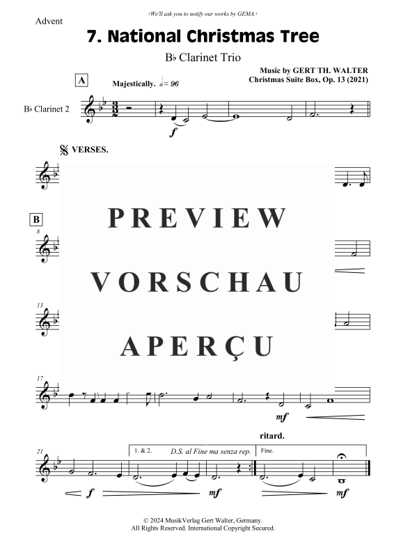 Produktgalerie: Seite 5 von 6 National Christmas Tree, , (Klarinetten Trio)