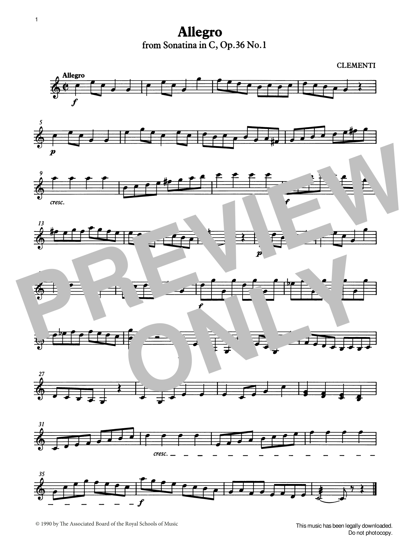 Produktgalerie: Seite 1 von 1 Allegro from Graded Music for Tuned Percussion, Book II, Muzio Clementi, Percussion