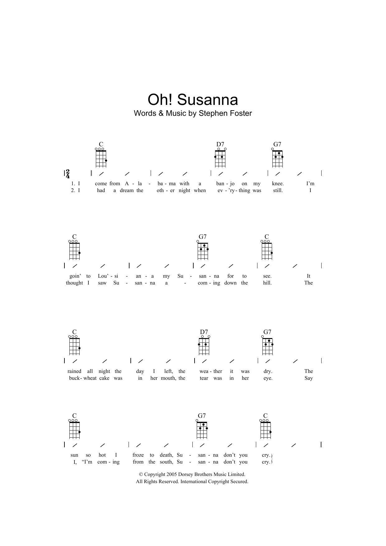 Product gallery: Page 1 of 1 Oh! Susanna, Traditional