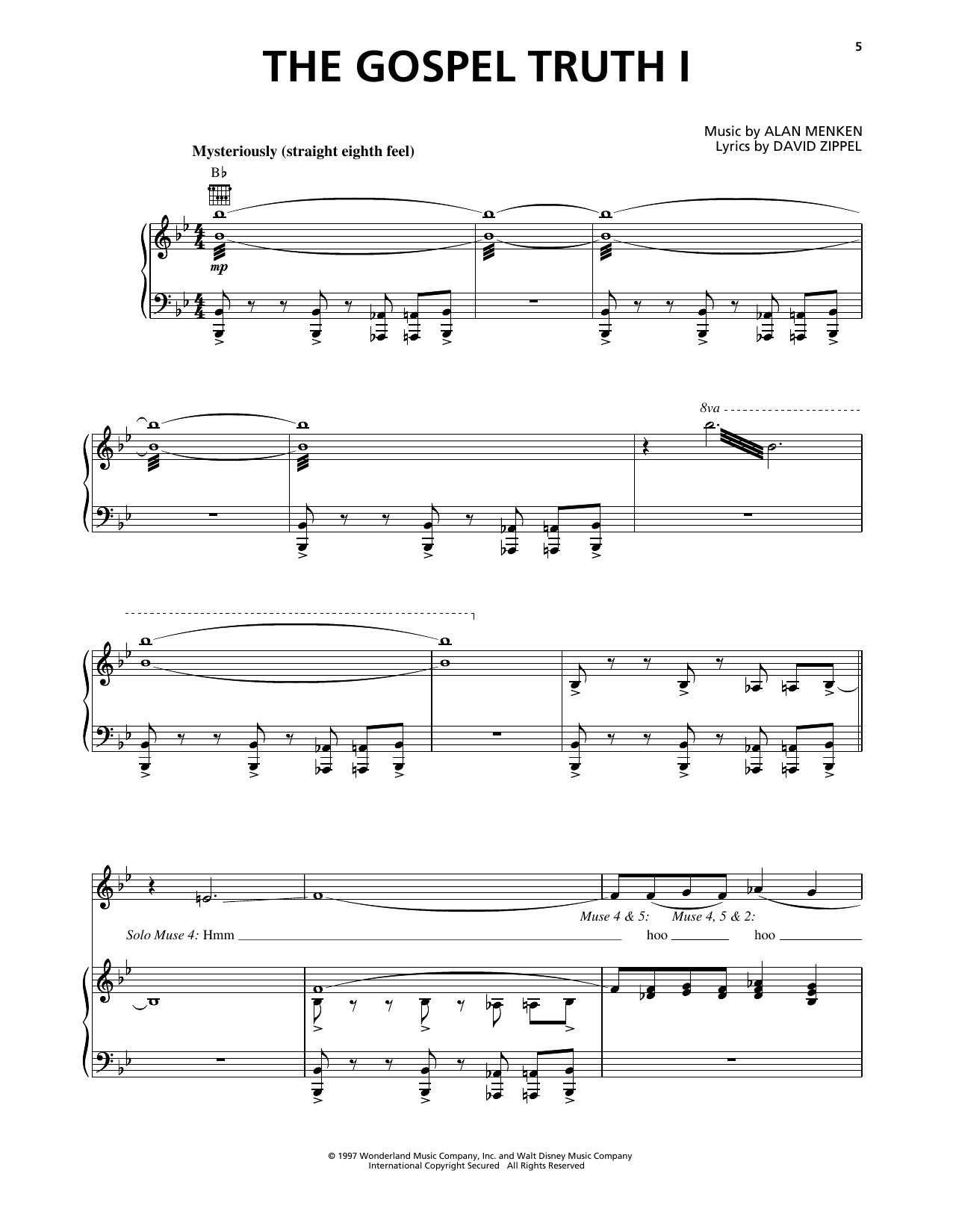 Product gallery: Page 1 of 1 The Gospel Truth I (from Hercules), Alan Menken