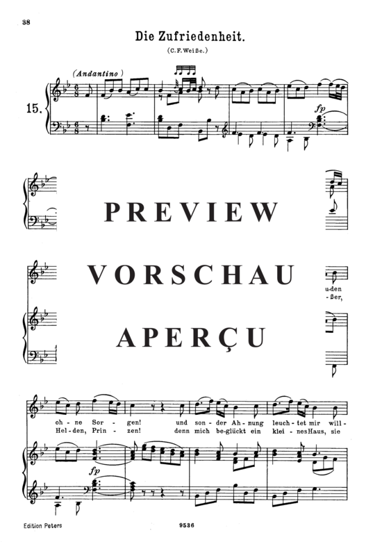 Product gallery: Page 2 of 3 Die Zufriedenheit, K.473, , High Voice and Piano
