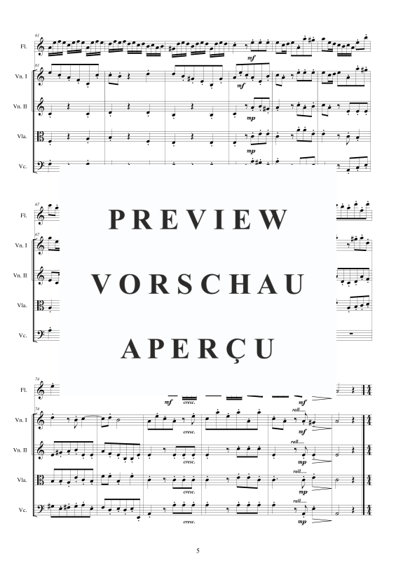 Produktgalerie: Seite 6 von 11 Concerto No.5 to 5 in A-Moll Op.5, , Querflöte Solo und Streicher Ensemble