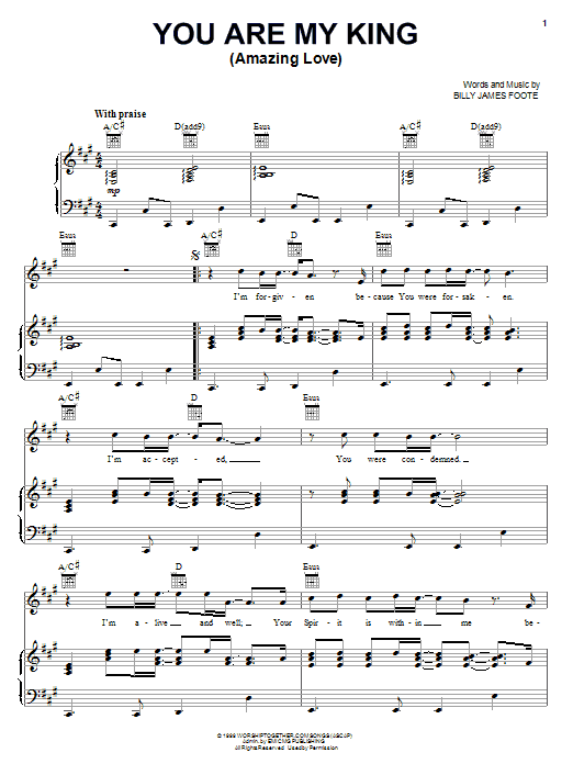 Produktgalerie: Seite 1 von 1 You Are My King (Amazing Love), Newsboys, Gesang, Gitarre, Klavier