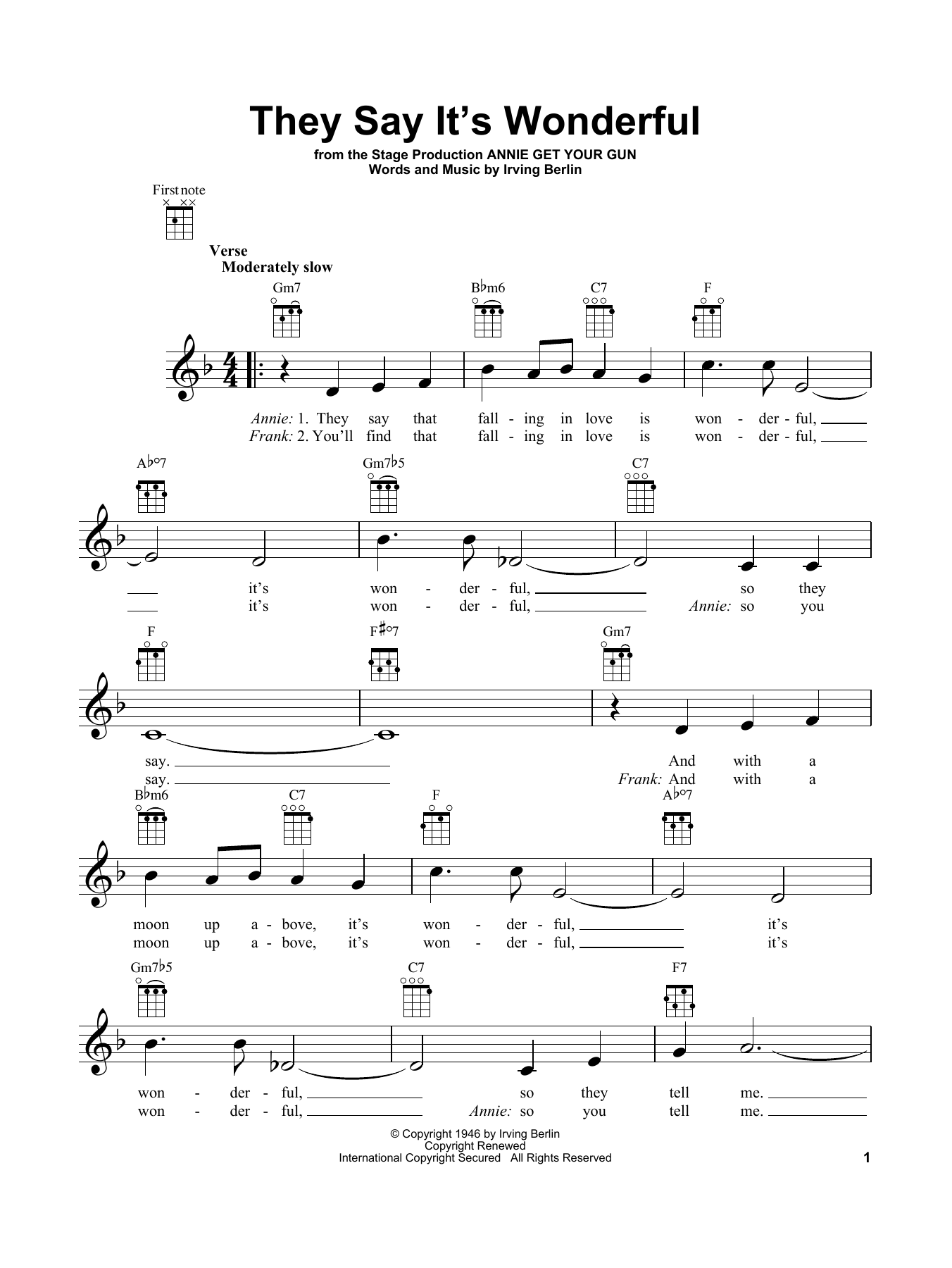Product gallery: Page 1 of 1 They Say It's Wonderful, Irving Berlin