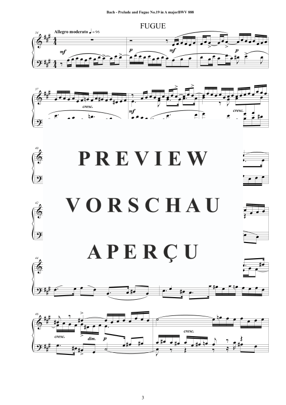 Product gallery: Page 4 of 6 Prelude and Fugue No. 19 in A major BWV 888, , Solo Piano
