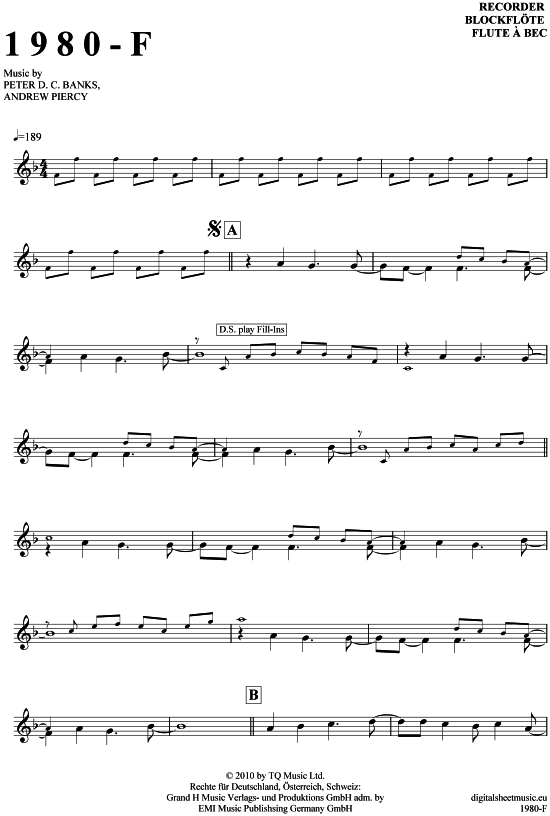 Produktgalerie: Seite 1 von 4 1980-F , After the Fire, (Oboe)