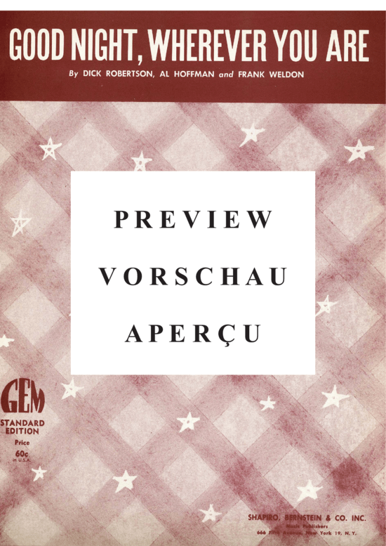 Produktgalerie: Seite 2 von 8 Good Night, Whereever You Are , Popular Standard, Klavier und Gesang