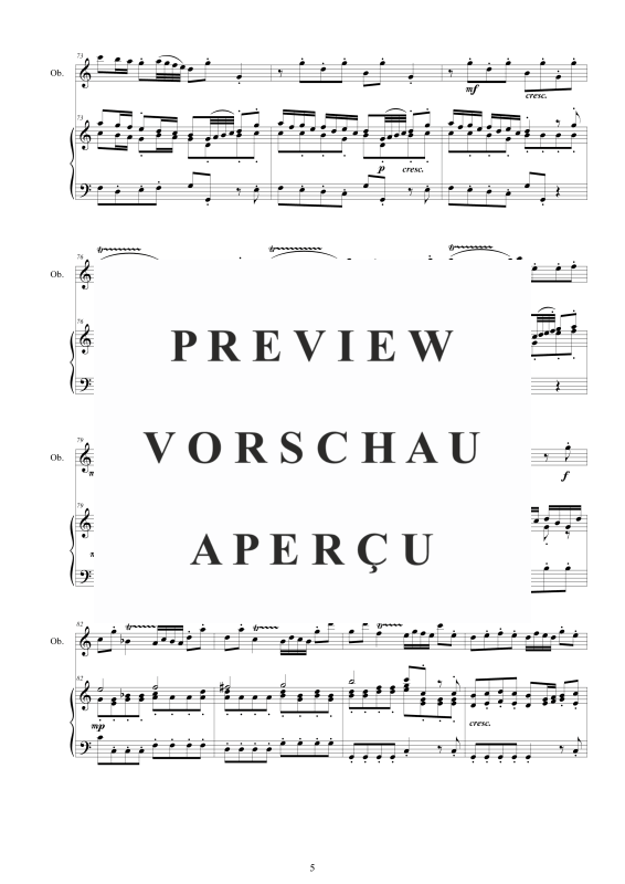 Produktgalerie: Seite 6 von 11 Oboe Concerto No.5 in C-Dur Op.9, , Oboe und Cembalo/Klavier