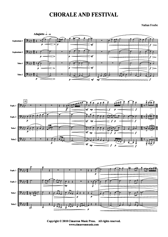 Product picture to: Chorale and Festival Nathan Froebe