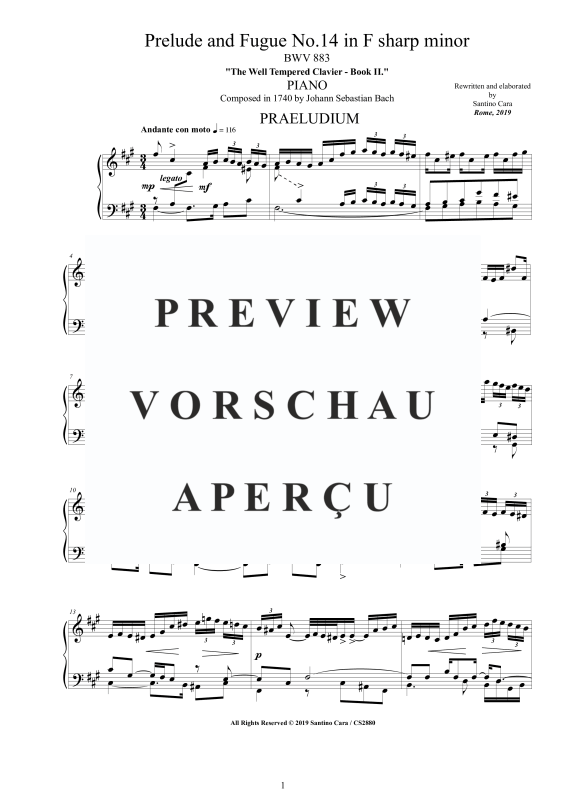 Product gallery: Page 2 of 8 Prelude and Fugue No. 14 in F sharp minor, , Solo Piano