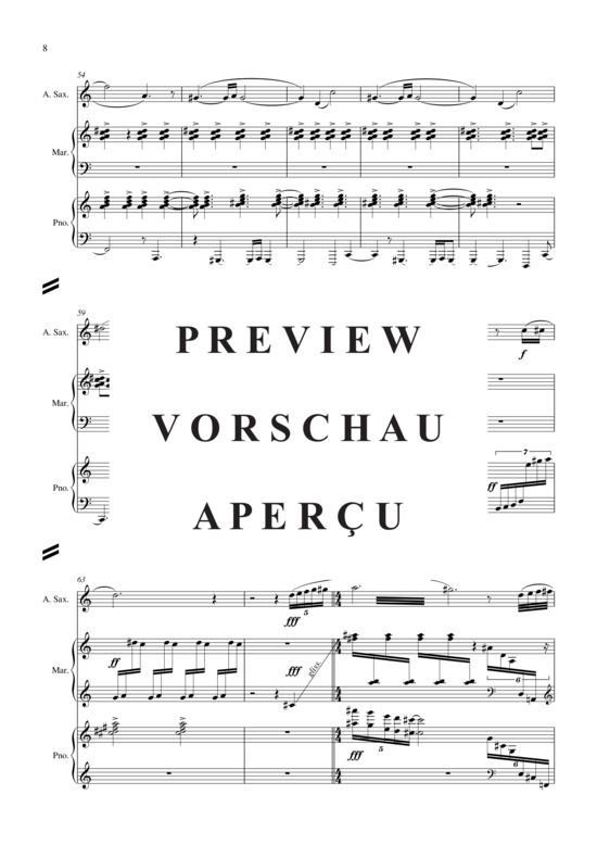 Product gallery: Page 9 of 21 Frequent Flyer , , (alto saxophone, marimba + piano)