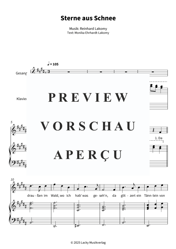 gallery: Sterne aus Schnee, , Gesang hoch und Klavier