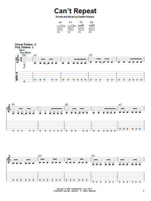 Produktgalerie: Seite 1 von 1 Can't Repeat, The Offspring, Gitarre