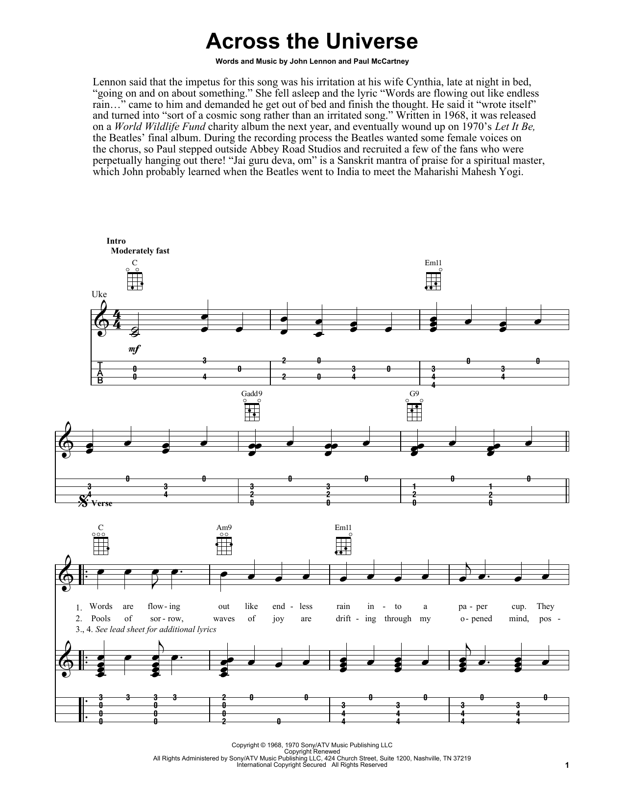 Product gallery: Page 1 of 1 Across The Universe, The Beatles