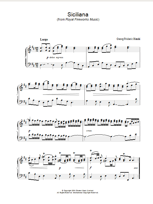 Product gallery: Page 1 of 1 Siciliana, George Frideric Handel