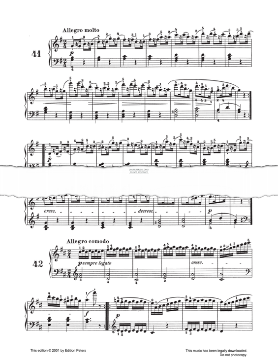 Produktgalerie: Seite 1 von 1 Allegro Comodo Op. 139 No. 42, Carl Czerny, Klavier