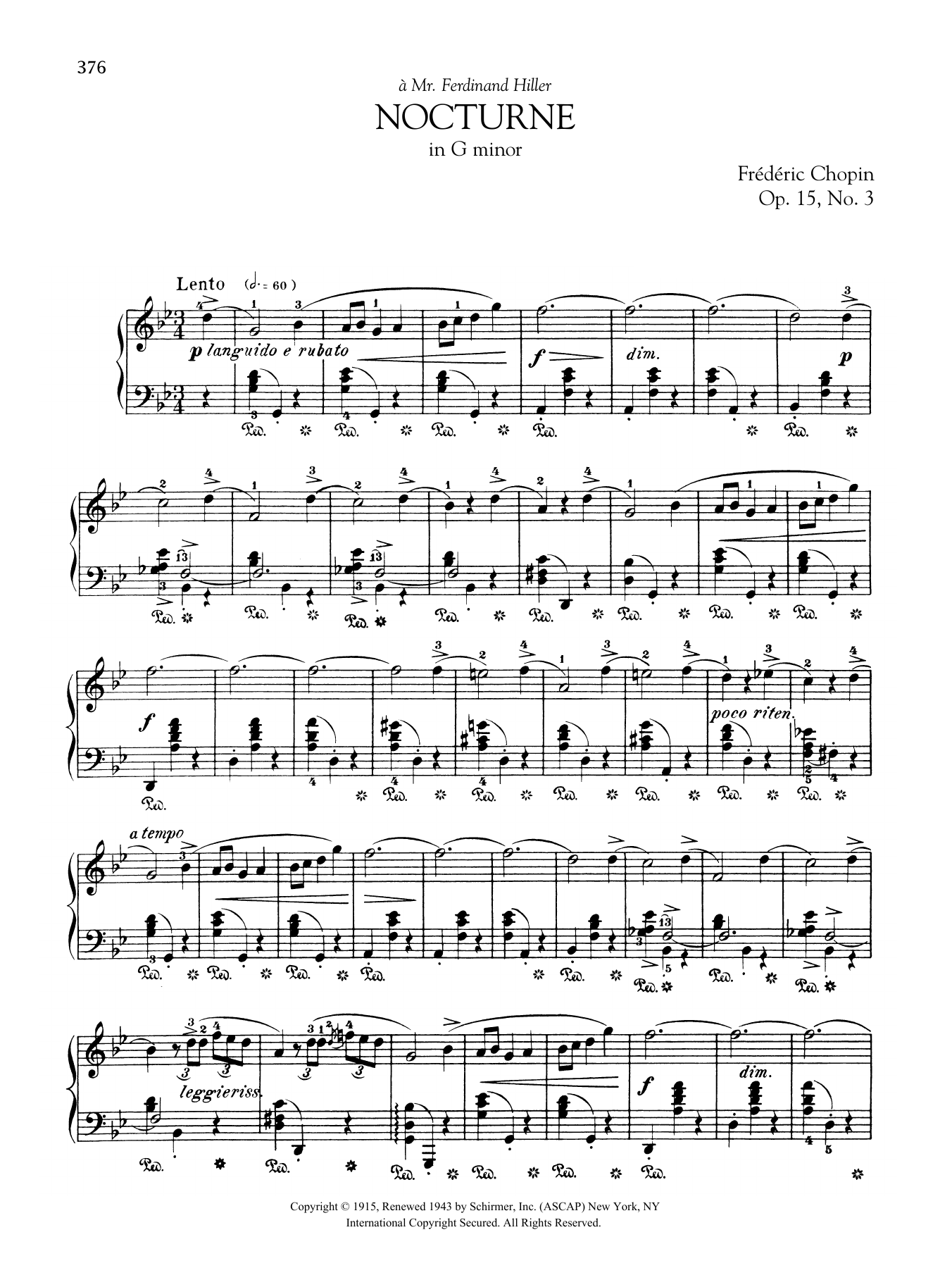 Product gallery: Page 1 of 1 Nocturne in G minor, Op. 15, No. 3, Frédéric Chopin