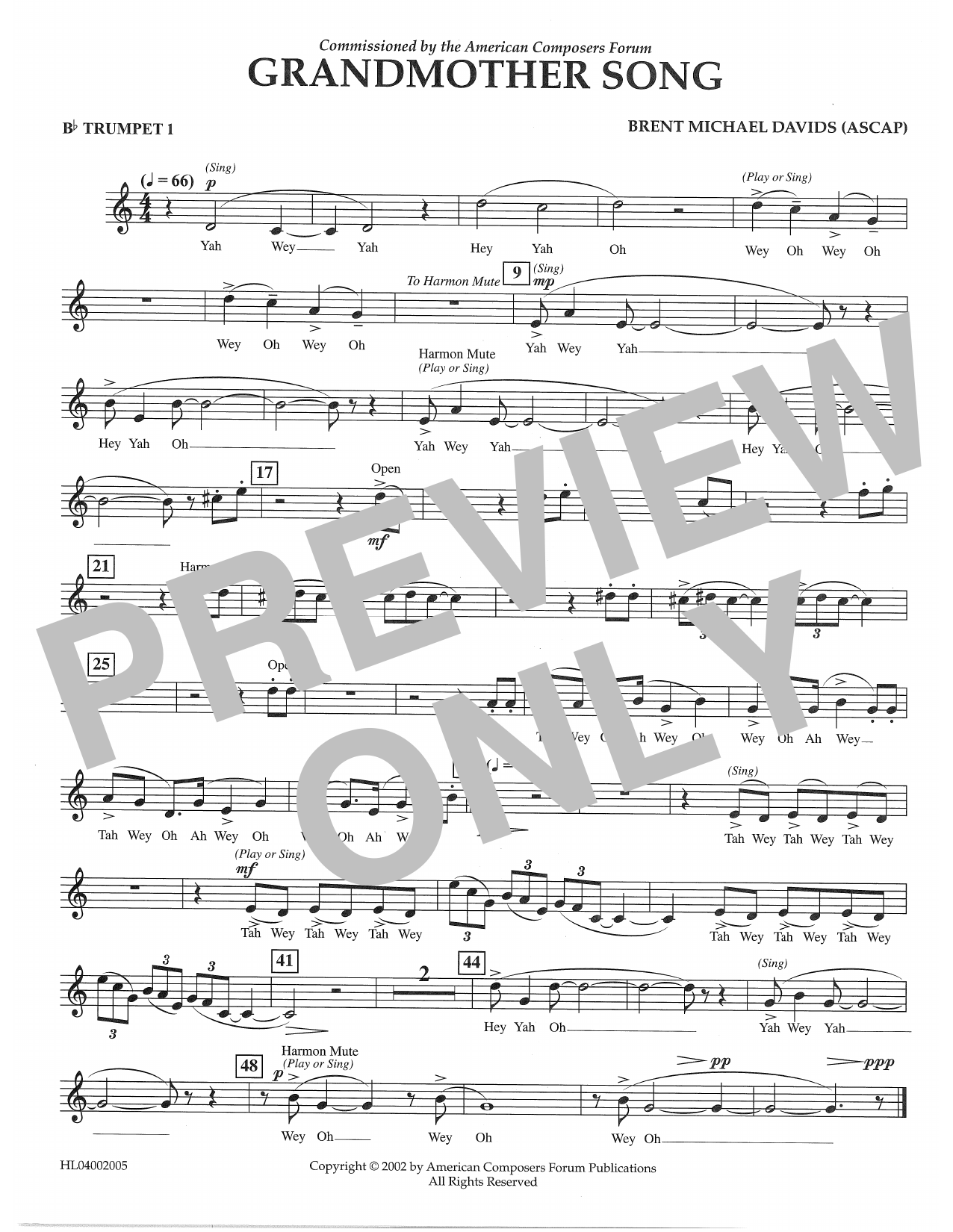 Product picture to: Grandmother Song - Bb Trumpet 1