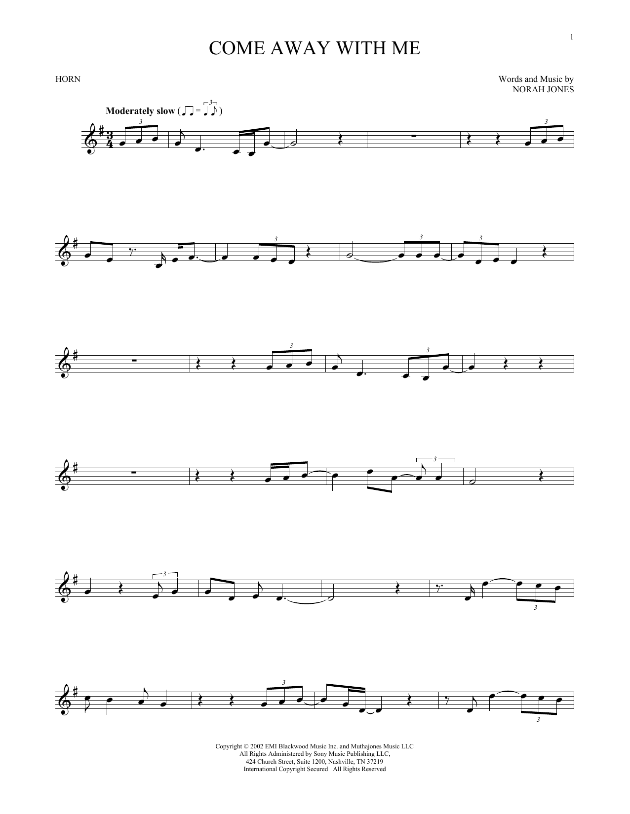 Produktgalerie: Seite 1 von 1 Come Away With Me, Norah Jones, Horn