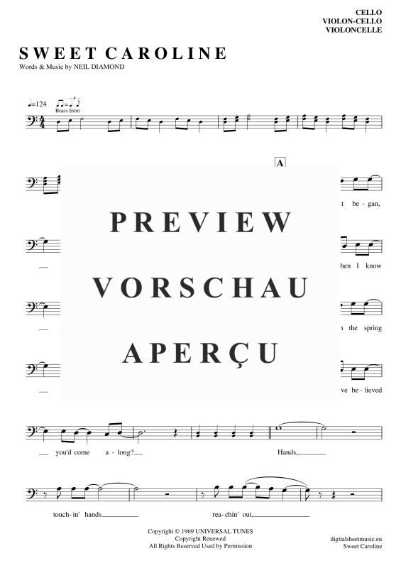 Produktgalerie: Seite 2 von 4 Sweet Caroline, Diamond, Neil, (Violoncello)