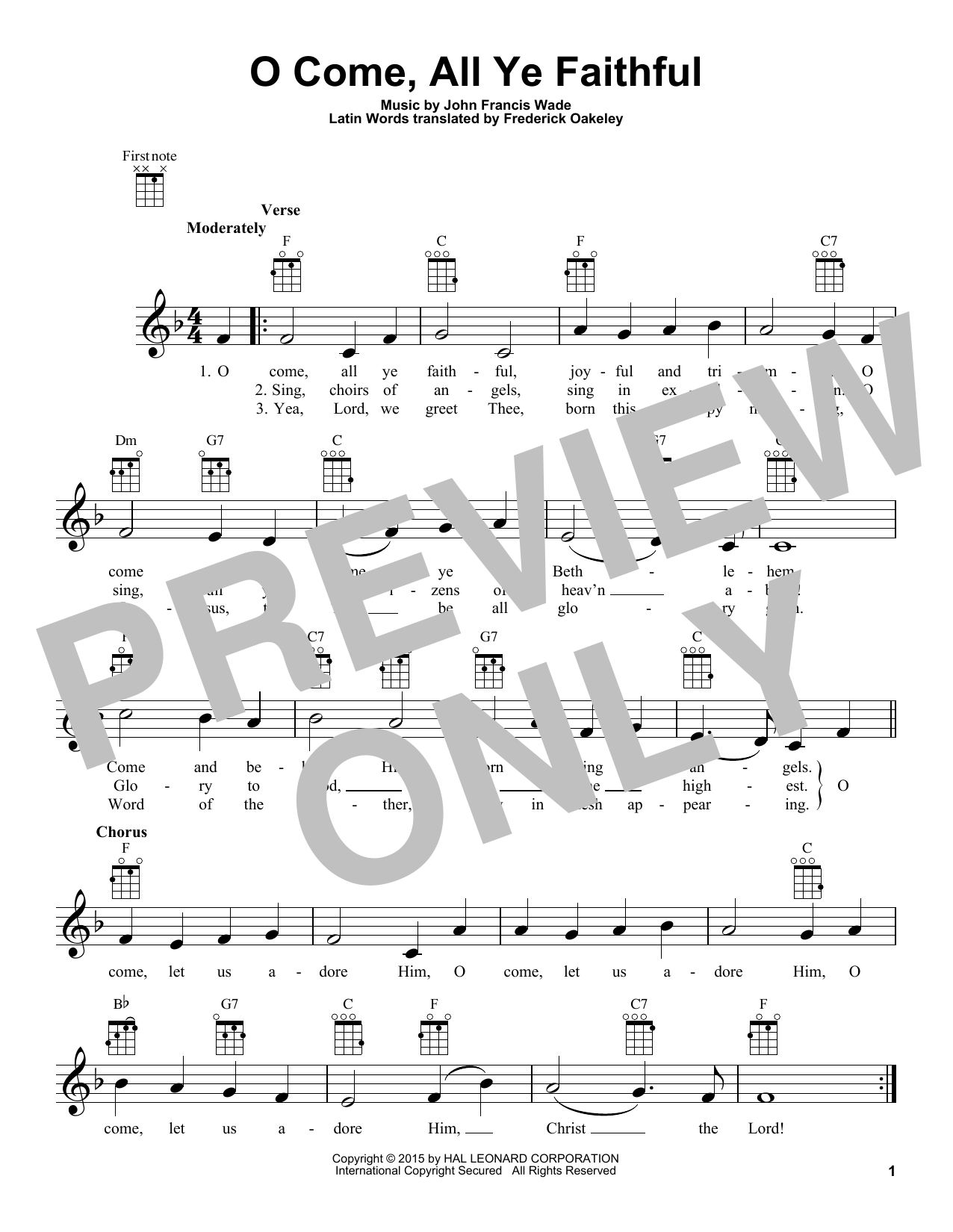 Product gallery: Page 1 of 1 O Come, All Ye Faithful, John Francis Wade