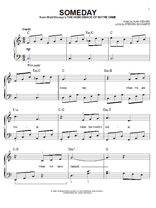 Produktbild zu: Someday (from The Hunchback Of Notre Dame)