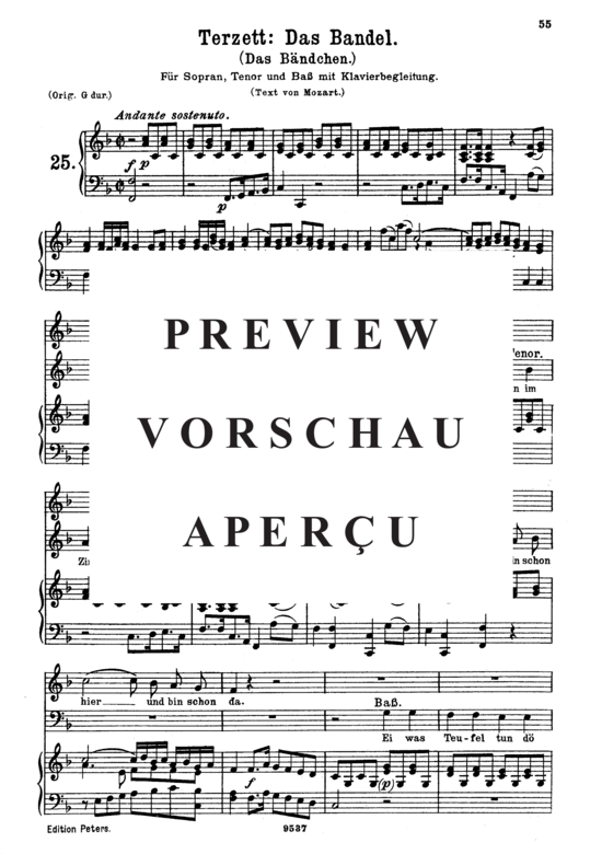 Product gallery: Page 2 of 9 Das Bandel K.441 (Terzett), , Medium Voice and Piano