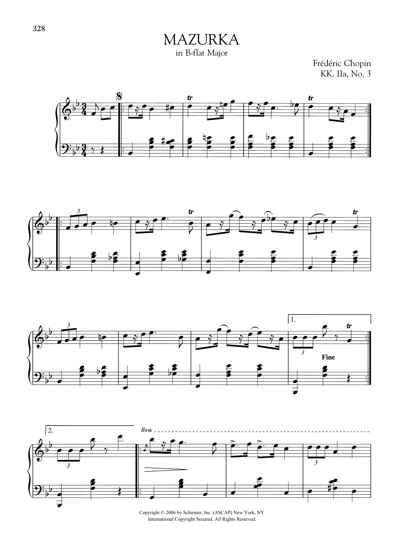 Product gallery: Page 1 of 1 Mazurka in B-flat Major, KK. IIa, No. 3, Frédéric Chopin