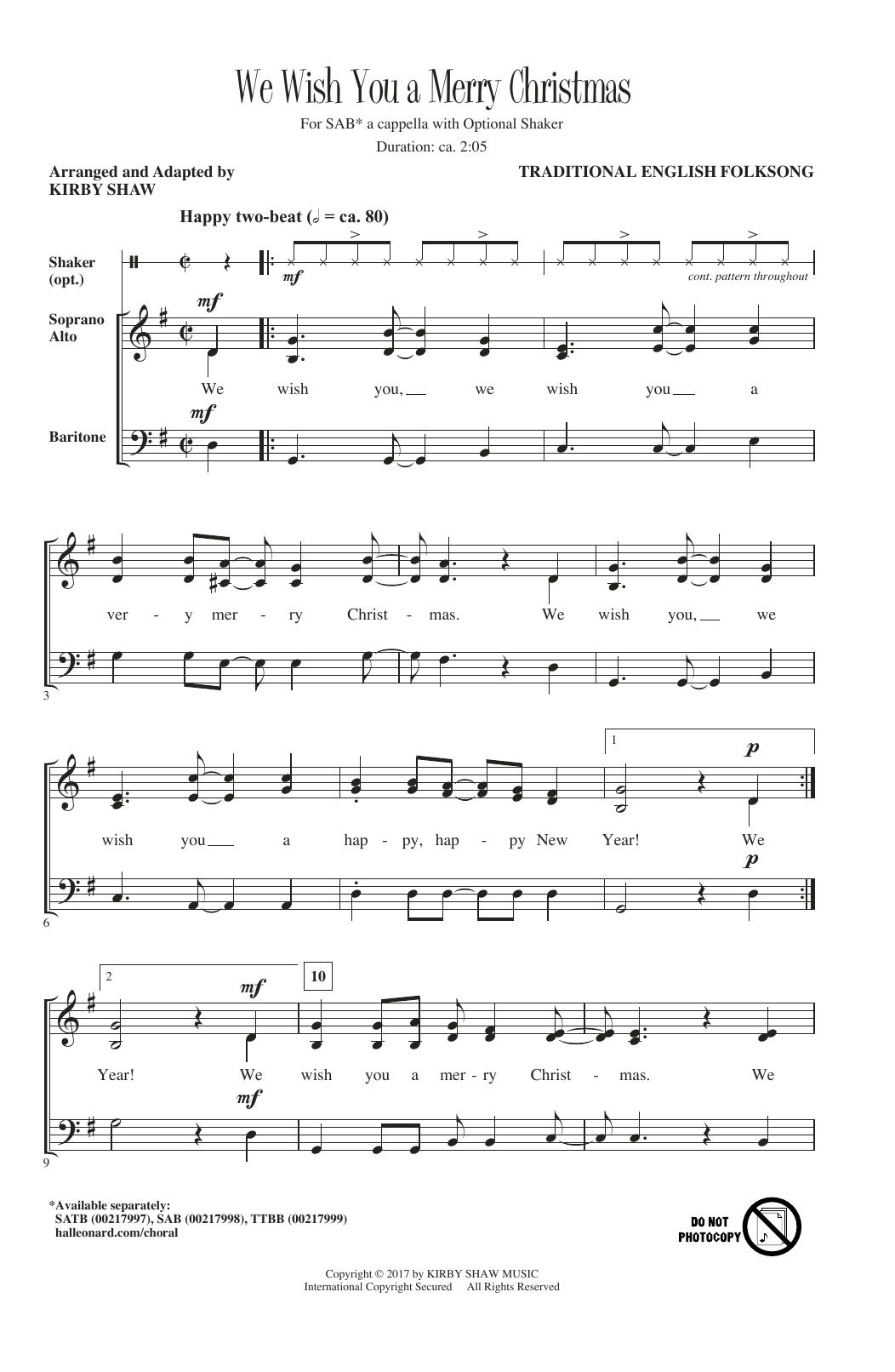 Product gallery: Page 1 of 1 We Wish You A Merry Christmas (arr. Kirby Shaw), Kirby Shaw