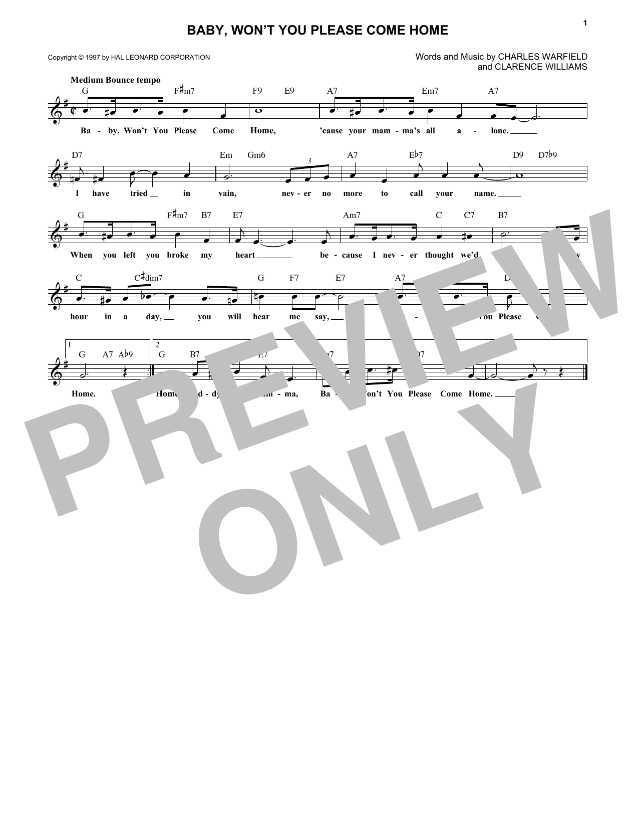 Product gallery: Page 1 of 1 Baby, Won't You Please Come Home, Bessie Smith