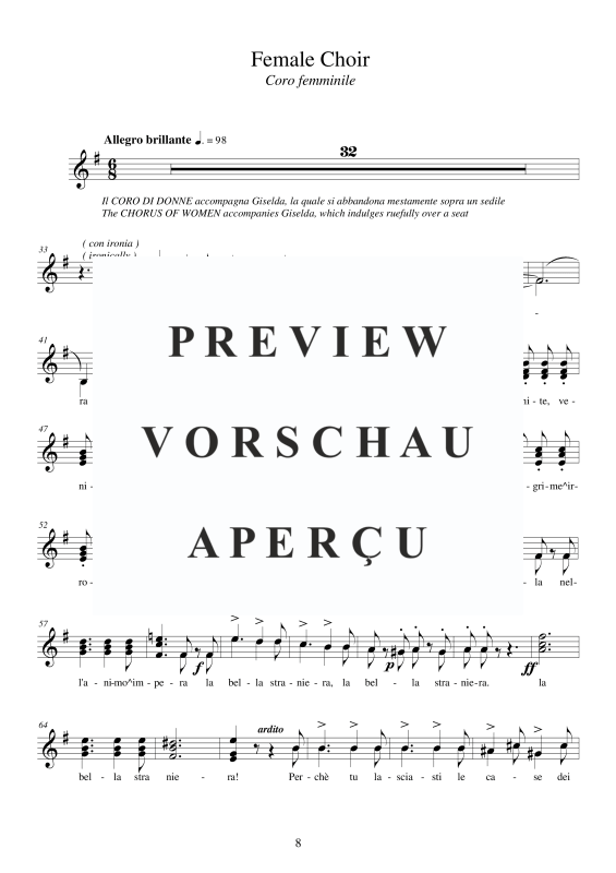 Produktgalerie: Seite 9 von 11 I Lombardi - (Act 2-VI) La bella straniera, , Frauenchor und Klavier