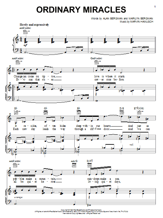 Produktgalerie: Seite 1 von 1 Ordinary Miracles, Barbra Streisand, Gesang, Gitarre, Klavier