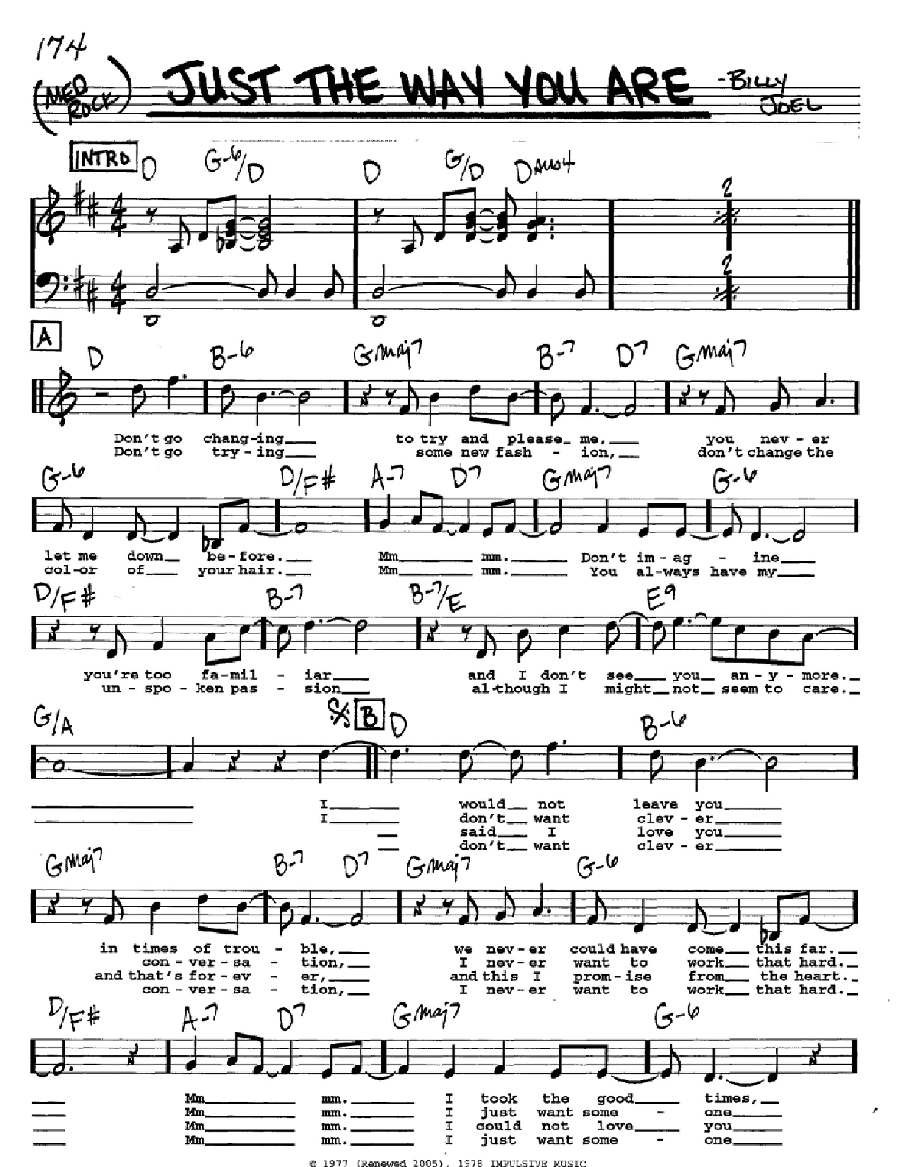 Produktgalerie: Seite 1 von 1 Just The Way You Are, Billy Joel
