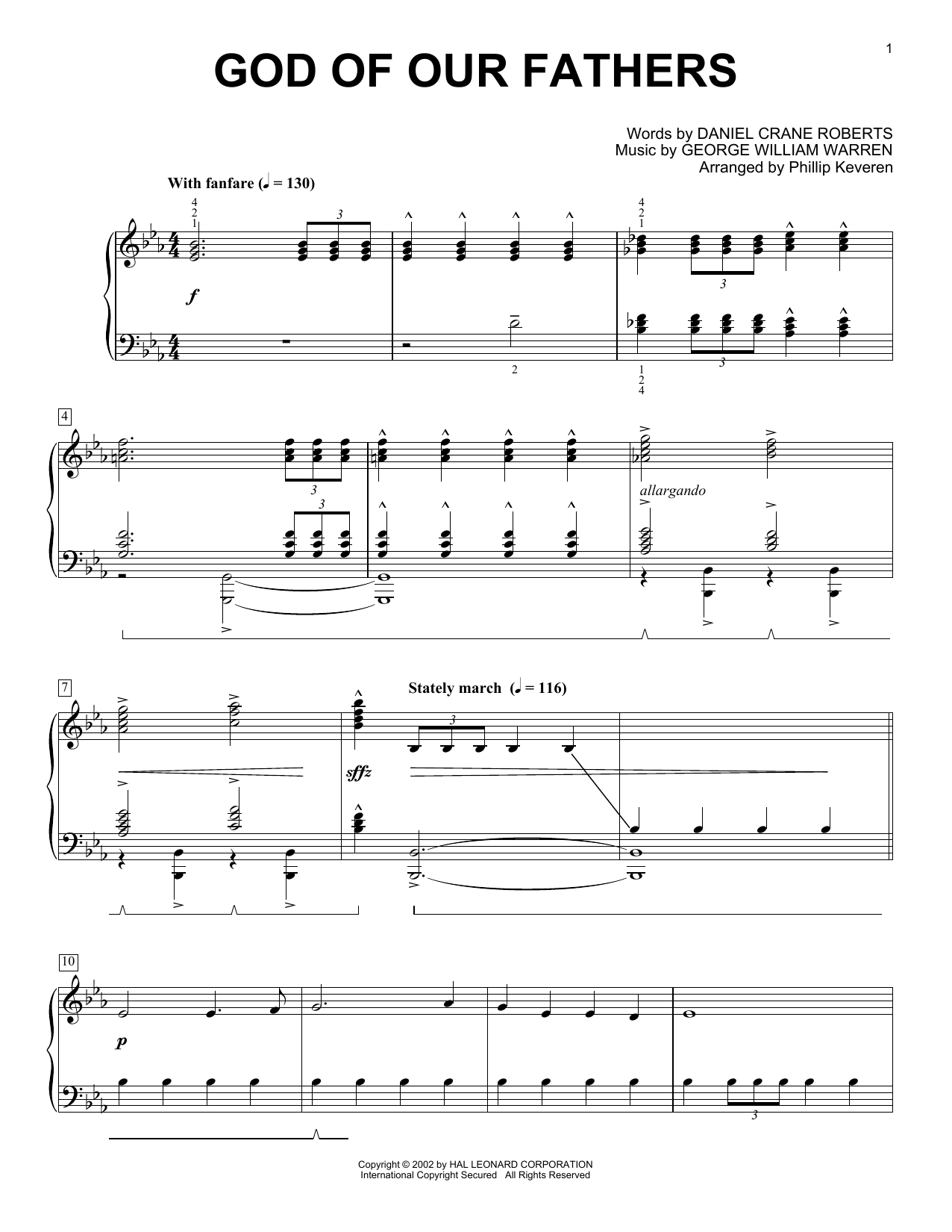 Product gallery: Page 1 of 1 God Of Our Fathers (arr. Phillip Keveren), Daniel Crane Roberts