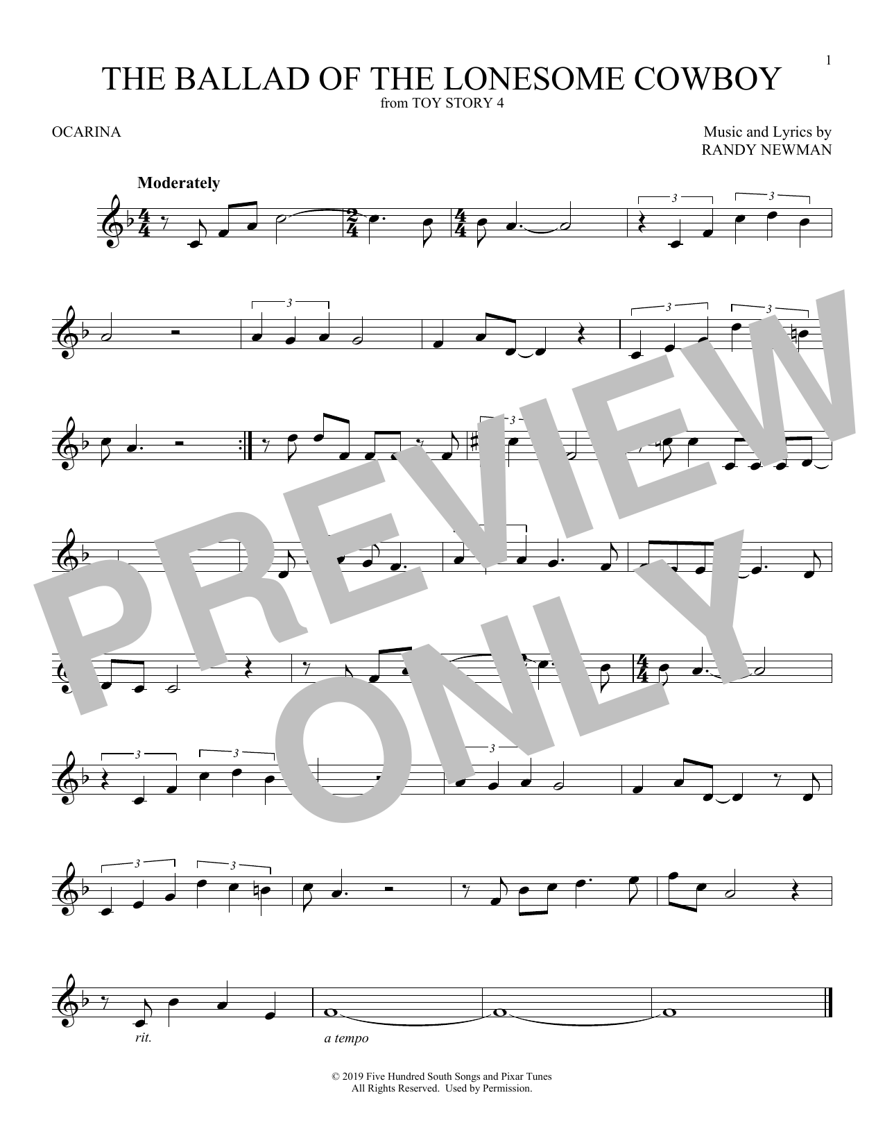 Product gallery: Page 1 of 1 The Ballad Of The Lonesome Cowboy (from Toy Story 4), Chris Stapleton
