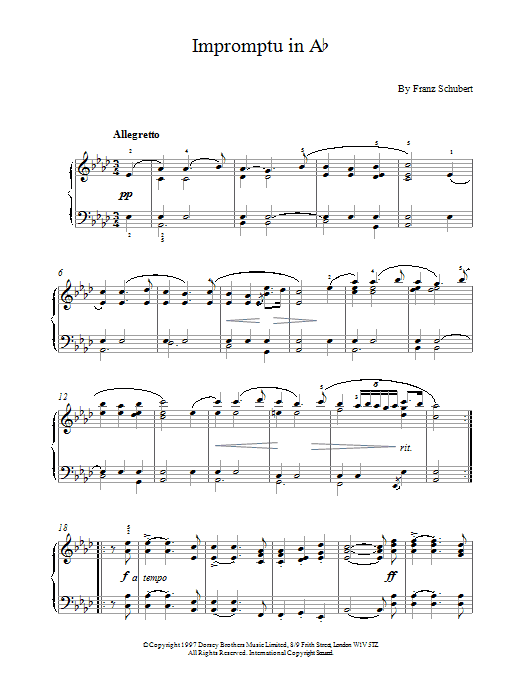 Product gallery: Page 1 of 1 Impromptu In Ab, Franz Schubert