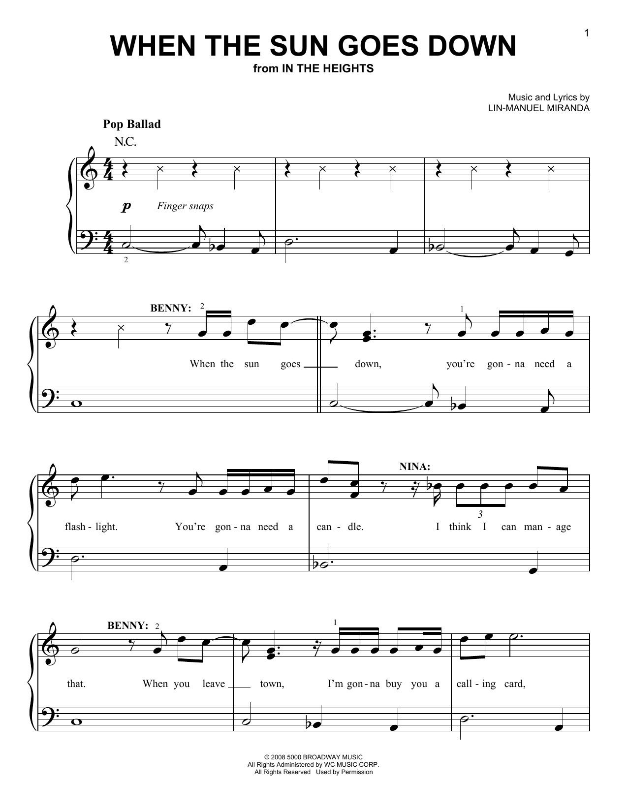Produktbild zu: When The Sun Goes Down (from In The Heights: The Musical)
