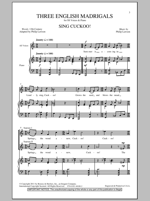 Product picture to: Three English Madrigals
