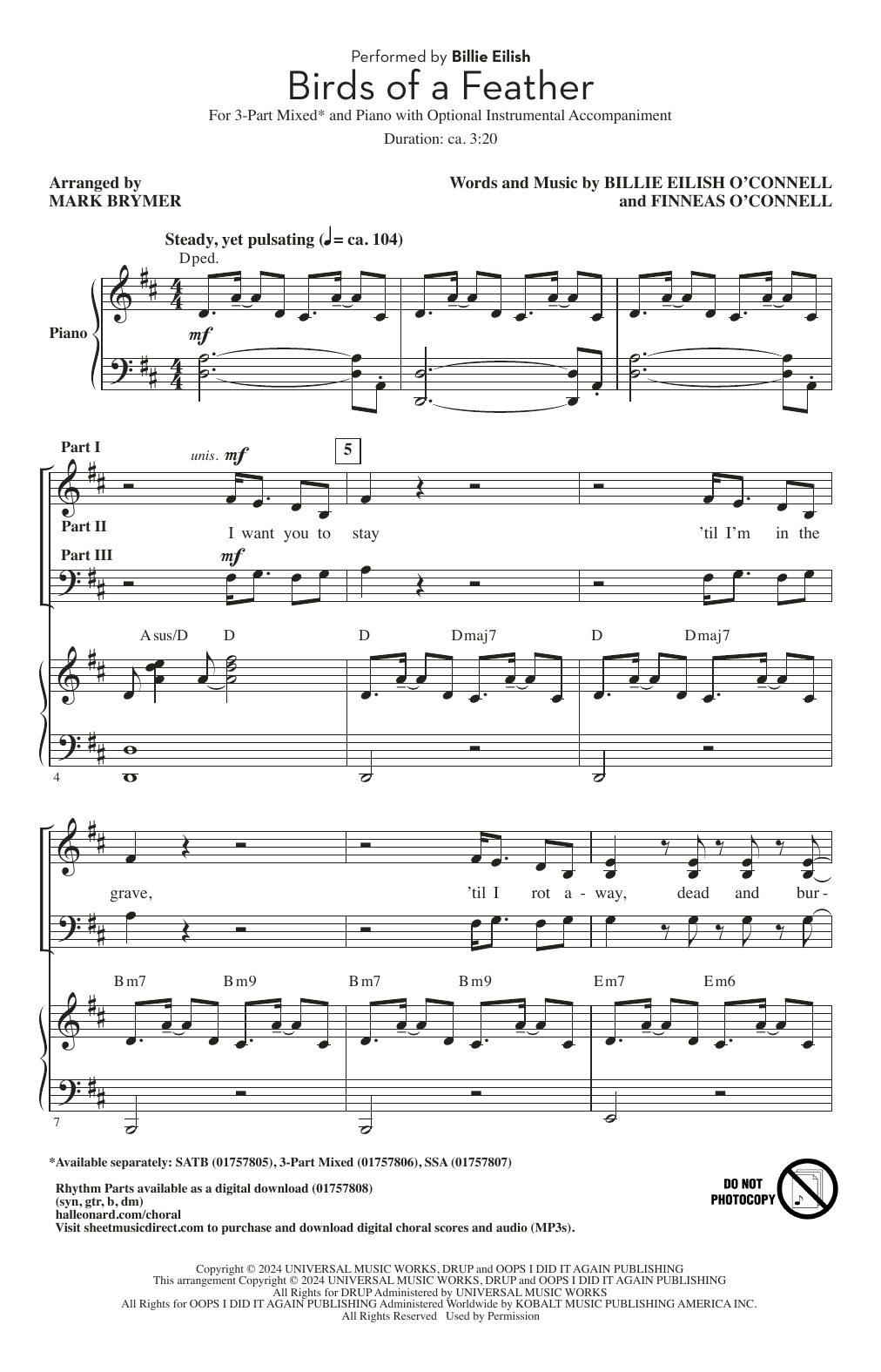 Produktbild zu: Birds Of A Feather (arr. Mark Brymer)