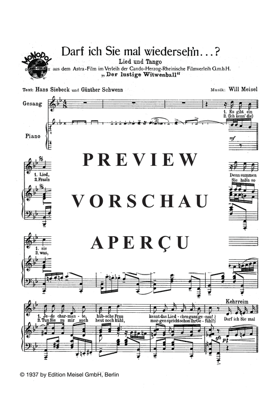 Produktgalerie: Seite 3 von 3 Darf ich Sie mal wiedersehn, , Klavier und Gesang