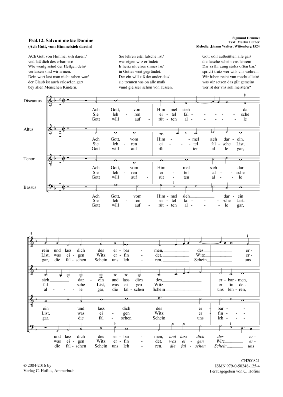 gallery: Lutherpsalmen (Psalmen 12, 14, 46, 67, 124,128, 130), , (Gemischter Chor)