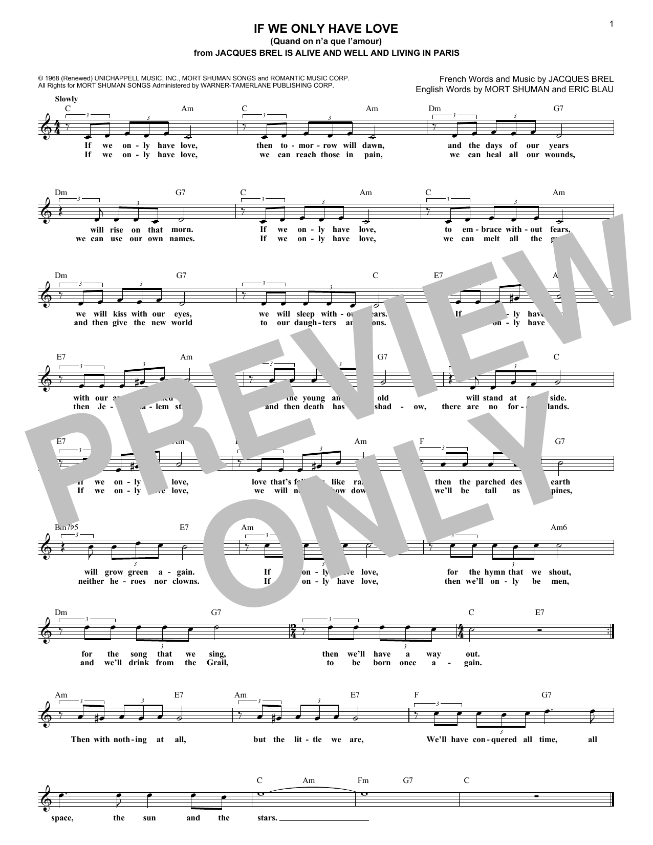 Produktbild zu: If We Only Have Love (Quand On N'a Que L'amour)