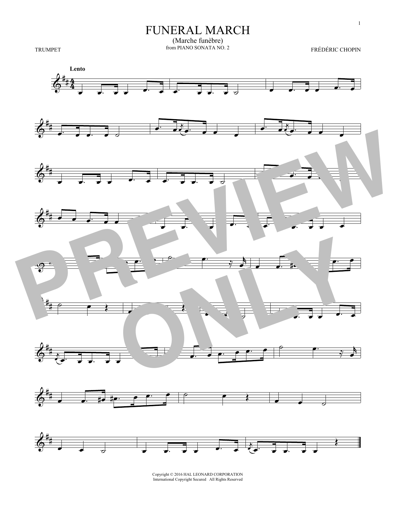 Produktgalerie: Seite 1 von 1 Funeral March, Fryderyk Chopin, Trompete