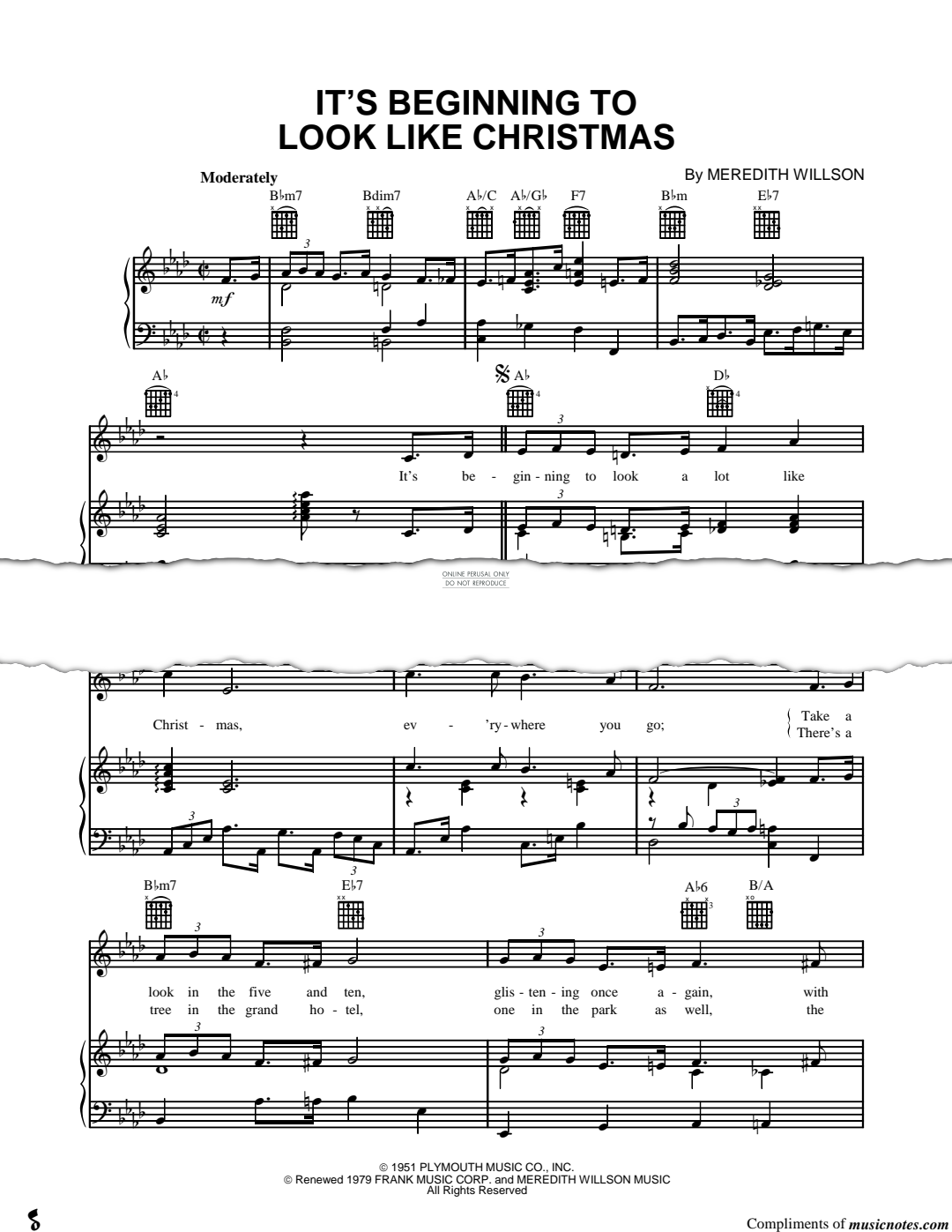 Produktgalerie: Seite 1 von 1 It's Beginning To Look Like Christmas, Meredith Willson, Gesang, Gitarre, Klavier