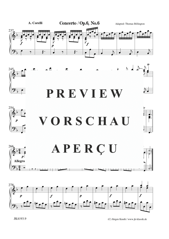 gallery: Concerto Op.6. No.6, , Klavier/Cembalo Solo