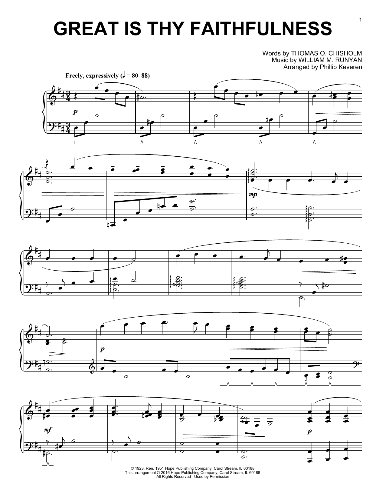 Produktbild zu: Great Is Thy Faithfulness (arr. Phillip Keveren)