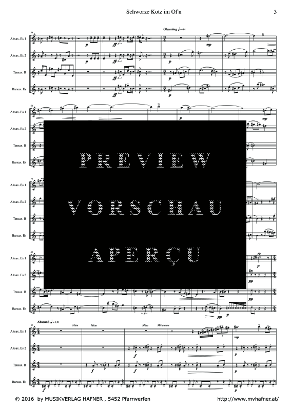 Product gallery: Page 9 of 11 Schworze Kotz im Ofn, , (Saxophone Quartet)