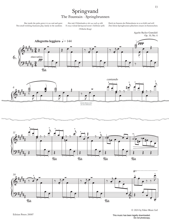 Produktgalerie: Seite 1 von 1 Springvand (The Fountain) Op.39, No.6, Agathe Backer Grøndahl, Klavier