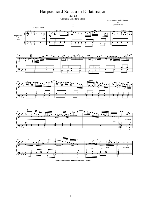 Produktbild zu: Cembalo Sonate in Es-DurGiovanni Benedetto Platti